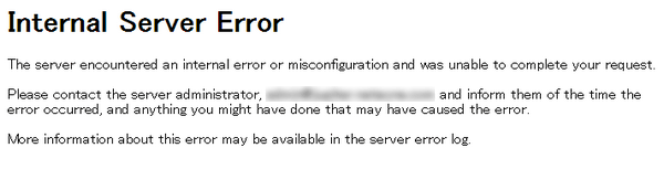 Internal Server Error