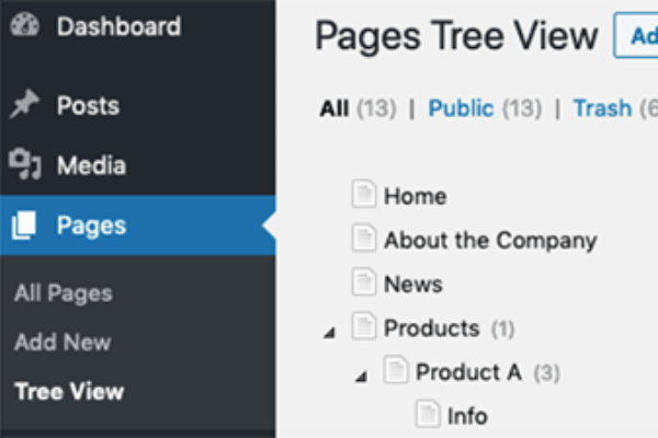 CMS Tree Page View