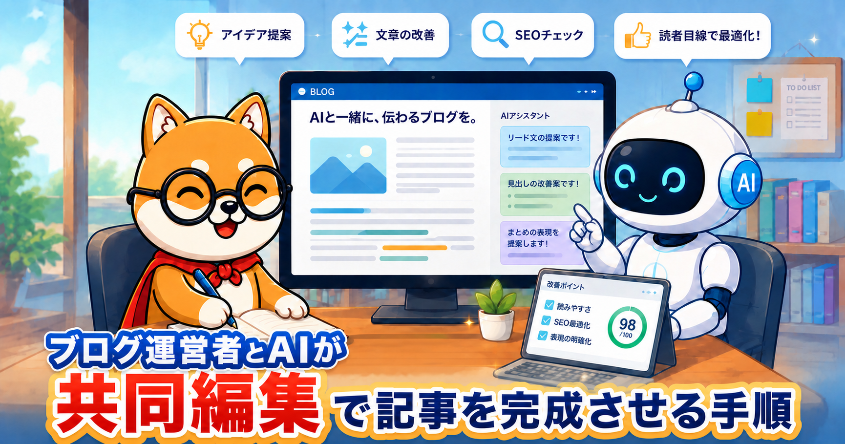 ブログ運営者とAIが共同編集で記事を完成させる手順